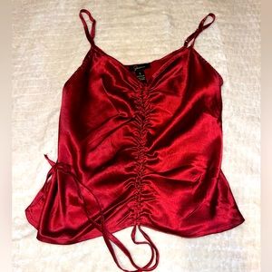 Wine red cropped tank top